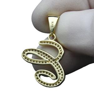 Colgante con Letra del Alfabeto C, Colgante de Diamante Moissanite sin Cadena, Plata de Ley 925, Estilo Iced Out, Regalo de Cumpleaños, Colgante con Letra - Product Image 2