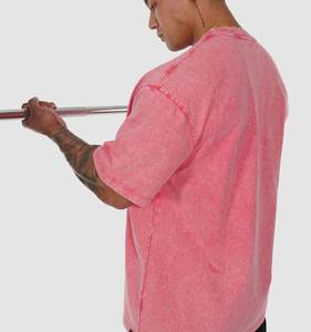 Camiseta de lavado con ácido Vintage de peso pesado personalizada para hombre, diseño de logotipo de manga corta con hombros caídos de gran tamaño, talla grande, venta al por mayor en blanco - Product Image 6