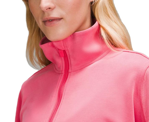 Ensembles roses personnalisés en ligne, veste à capuche et demi-fermeture éclair brossée en éponge douce, ensemble de salon 2 pièces pour femmes 2026 - Product Image 4