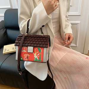 Bolso de Mano de Estilo Vintage para Mujer, con Diseño de Casa Pequeña, de Moda, con una Sola Correa, para Todas las Temporadas - Product Image 1