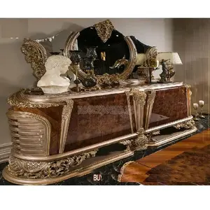 Lossy Polish eaeak OOD EAK OOD onsole able con irirror Hy Carveed onsole Fo Dining rea ench rench oaroque y Carveed onsole able - Product Image 1