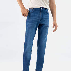 Pantalons en jean décontractés pour hommes à la mode Coupe ajustée Confortables Poids lourd Style vintage avec patchwork Options de taille plus Pantalons en jean - Product Image 1
