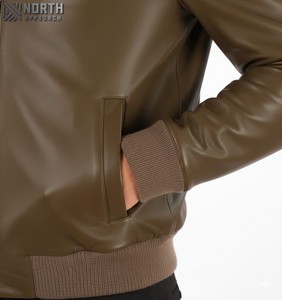 Nueva chaqueta de cuero personalizada de alta calidad para hombre, chaqueta Bomber Racer personalizada - Product Image 3