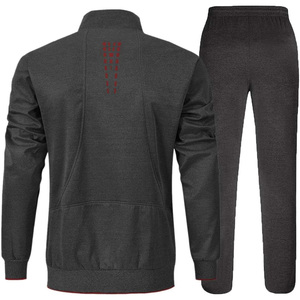 Custom Logo Men Tracksuit Full Zip <b>Jacket</b> and Pants Set Breathable Fabric Athletic Wear for <b>Workout</b> and Team Uniform - Product Image 2