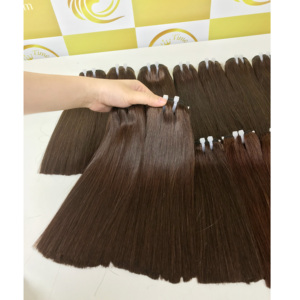 Perruques de cheveux humains non traités à cuticules alignées sur les os, 8x40 pouces, couleur foncée - Product Image 1