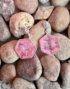 925 Sterling Silver Pink Tourmaline Handmade <b>Earring</b> <b>Beautiful</b> Women <b>Earring</b> Pink Stone <b>Earring</b> . - Product Image 1