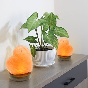 Elegant Heart-Shaped Handmade Himalayan Pink Salt <b>Lamp</b> with Carved Design for Natural Home Decor in Romantic <b>Love</b> Style - Product Image 4