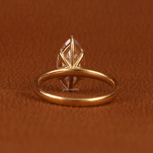 Anillo de compromiso de corte Marquesa de 1,5 CT de oro amarillo de 14KT, nuevo estilo clásico, ajuste de bisel de diamante cultivado en laboratorio, joyería con certificado IGI - Product Image 3