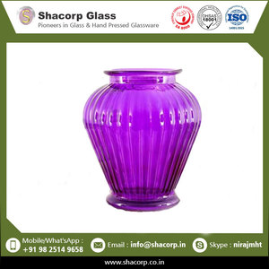 Hermoso diseño decorativo jarrón de vidrio de colores para decoración de bodas - Product Image 2