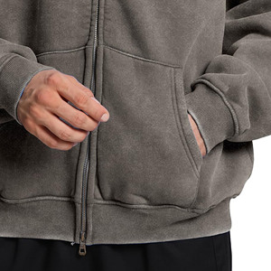 Top Qualité Conceptions Personnalisées Impression Full Zip up Puff Print Hoodie Surdimensionné Coton Blanc Hommes Hoodies à Vendre Avec Bas Prix - Product Image 2