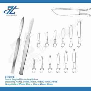Sharp 15cm 35mm couteau de dissection dentaire manuel en acier inoxydable Instrument chirurgical Instruments chirurgicaux dentaires Fig. 1 métal - Product Image 4