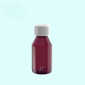 Recipiente cuadrado de jarabe de PET de 100ml de alta calidad con tapa resistente a los niños Embalaje de plástico ámbar Proveedor de botellas de Vietnam M0756 - Product Image 1