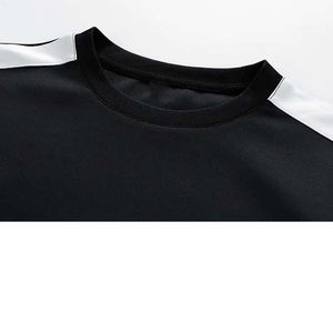 Chándal de algodón Regular Fit con cuello redondo y rayas laterales para hombres y mujeres, chándal de moda personalizado, traje informal de dos piezas - Product Image 5