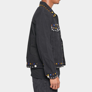 Nouvelles vestes en jean pour hommes personnalisées à la mode avec strass, vestes en jean de haute qualité pour la vente en ligne, vestes en jean pour hommes - Product Image 5