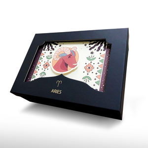 RTS Premium 12 Zodiac Art <b>Cardboard</b> Gift <b>Box</b> Custom Cosmetic Handcrafted Paper Boxes <b>with</b> <b>Lid</b> and Base - Product Image 5