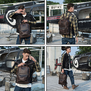 Unisex Casual Travel Leather <b>Backpack</b> Customized Logo Large Capacity Laptop Sleeves Factory Direct Supply - Product Image 6