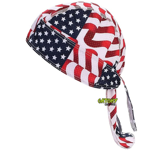 Wholesale Luxury Printed <b>Silk</b> Bandana <b>Durag</b> Doo Rags Silky Satin Du Rags Headband Custom Logo Designer Wave Durags For Men - Product Image 2