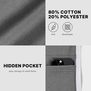 Sweat à capuche de sport en molleton sans manches sur mesure, doublé, ajusté, de haute qualité, 100% coton, pour l'entraînement physique et musculaire - Product Image 4