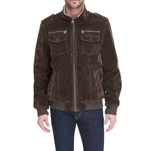 Chaqueta de Cuero de Oveja con Cuello Alto y Corte Regular para Hombre, Ropa de Abrigo Elegante para Invierno con Diseño Clásico y Logotipo Personalizado - Product Image 1