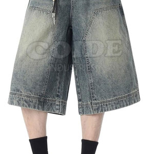 Pantalones vaqueros ajustados para hombre, ropa de calle informal, pantalones cortos de alta calidad para hombre, logotipo personalizado transpirable - Product Image 4