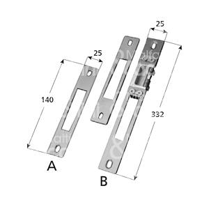 KIT CONTRAPASO En Acero inoxidable Medidas ajustables y reversibles: A: 140x25mm B: 332x25mm Para Salida Superior modelo DGT - Product Image 1