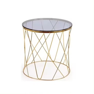 Mesa auxiliar de sofá de sala de estar de lujo con luz nórdica creativa con tapa de mármol, mesa redonda sencilla moderna, mesa de centro pequeña para balcón - Product Image 2