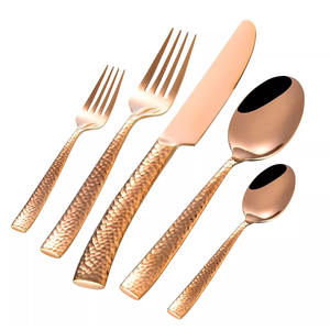 Cubiertos de acero inoxidable hechos a mano, cuchillos, tenedores, cucharas, juego de cubiertos para bodas, chapados en oro para fiesta - Product Image 5