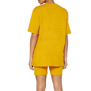 Ropa de calle con logotipo informal personalizada, Conjunto de camiseta y pantalones cortos informales para mujer, conjunto de pantalones cortos de entrenamiento de dos piezas para mujer - Product Image 2