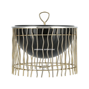 Olla caliente de acero inoxidable con acabado dorado, hecha a mano cazuela de diseñador de calidad superior, calentador de alimentos de Metal de diseñador más vendido - Product Image 6