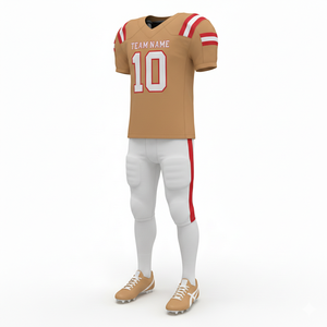 Ensemble de maillot et short de football américain personnalisable, 100% polyester, respirant et grande taille avec position du logo sur le devant - Product Image 2