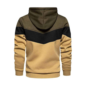 Sweat-shirt à capuche pour homme, coupe classique, en coton molletonné, color-block, décontracté, pour l'automne - Product Image 4