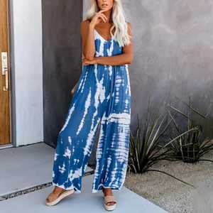 100% Soft Fabric Eco-Friendly Vintage Jumpsuit Elegant <b>Bodysuit</b> Multi-Colors High Waist Loose Fitness Style Fashionable Solid - Product Image 2