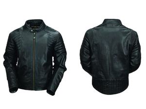 Blouson en cuir de moto unisexe de style classique, tailles américaines, col montant, veste en cuir personnalisée pour homme - Product Image 6