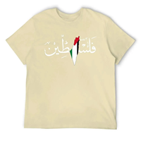 T-shirts pour hommes en coton tricoté de haute qualité, vente en gros, design personnalisé du drapeau de la Palestine, coupe ample, manches courtes et longues