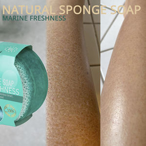 Jabón Sólido Premium Hecho en la UE, de Alta Calidad, Marca Blanca, al por Mayor, Frescura Marina, Hidratante, con Ingredientes Herbales y Esponja - Product Image 2