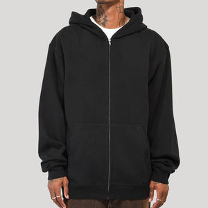 Custom Printed Cropped Full Zip Hoodie Men 500gsm Heavyweight 100% Cotton Winter Oversize Regular Fit Embroidered/Print High - Product Image 5