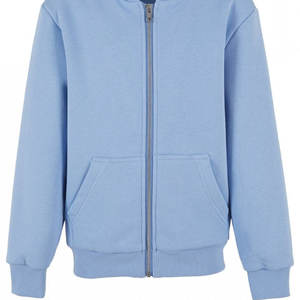 Sweat à capuche bleu clair pour homme en molleton doux en coton avec fermeture éclair intégrale, nouveau logo personnalisé OEM, vêtements d'hiver pour homme, sweats à capuche avec fermeture éclair - Product Image 2