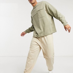 OEM Fabricación Liteweight Oversized Fleece Drop Shoulder Sudadera recortada en blanco para hombres y mujeres Sudadera 2024 - Product Image 5