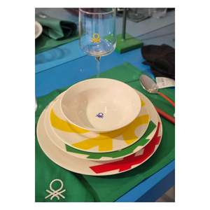 Service de table en porcelaine multicolore avec logo Be-Kct0021 - 24 pièces - MULTICOLORE - Product Image 1