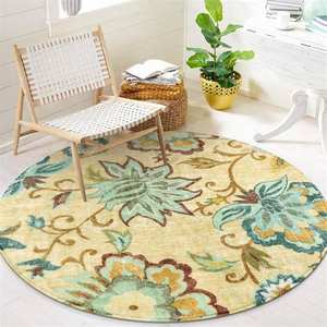 Suministro directo de fábrica Diseño abstracto Alfombra de algodón multicolor India Alfombras de lujo teñidas con hilo Sala de estar Lana Seda Sisal - Product Image 1