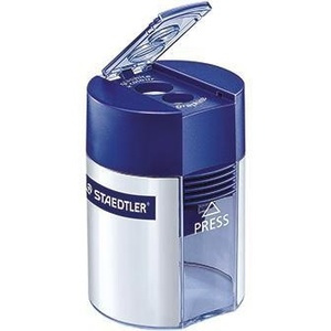Sacapuntas Doble STAEDTLER 8.2/10.2 mm, Metal Plateado/Plástico Transparente, Producto de Calidad - Product Image 1