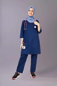 Uniforme Médico Musulmán de Alta Absorción de Humedad, Conjunto de Uniforme Quirúrgico Modesto de Manga Larga para Mujer, Uso Hospitalario - Product Image 2