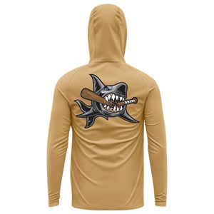 Venta al por mayor UPF 50 impermeable poliéster manga larga pesca camisas ligero bolsillo personalizado sublimado logotipo Unisex pesca Sudadera con capucha - Product Image 3