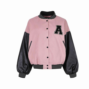 Wholesale Custom Made Women's Autumn/Winter Cotton Varsity <b>Jacket</b> Custom Design Logo Printing <b>Waterproof</b> Breathable Finished OEM - Product Image 1