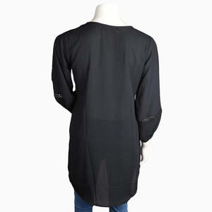 Women's Chiffon <b>Net</b> <b>Top</b> - Black - Product Image 2