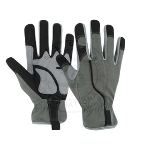 Gants de jardinage avec paume en polyester, poignet élastique, anti-vibration et anti-choc, antidérapants, résistants aux déchirures, 7 oz - Product Image 1