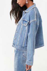 Vestes pour hommes Manteau en jean délavé de marque vintage en coton personnalisé High Street Patchwork Unisex Denim Jacket - Product Image 2