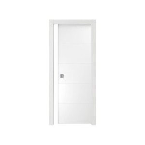 Porta Scorrevole a Righe Modello Lucido Bianco Cm. 210x70 - Product Image 1