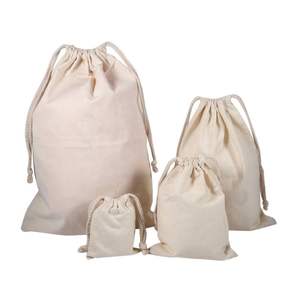 Sac à cordon en pur coton élégant et écologique Sac à provisions durable et à la mode à vendre - Product Image 1