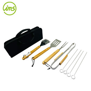 Ensemble d'outils de barbecue 9 pièces avec sac de transport pour le Camping - Product Image 3